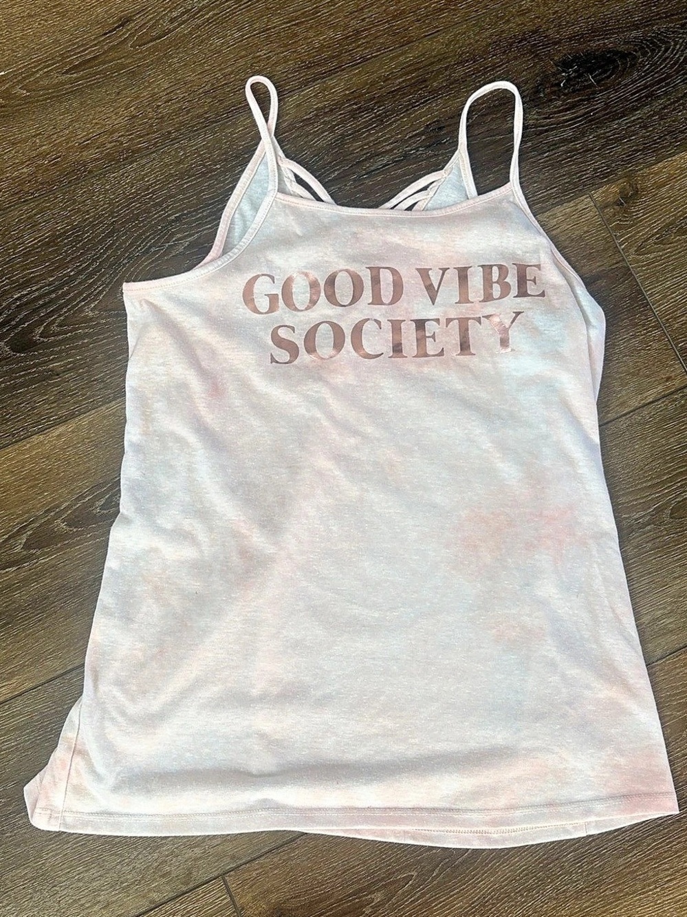 āGood Vibesā Pink Tie-Dye Tank